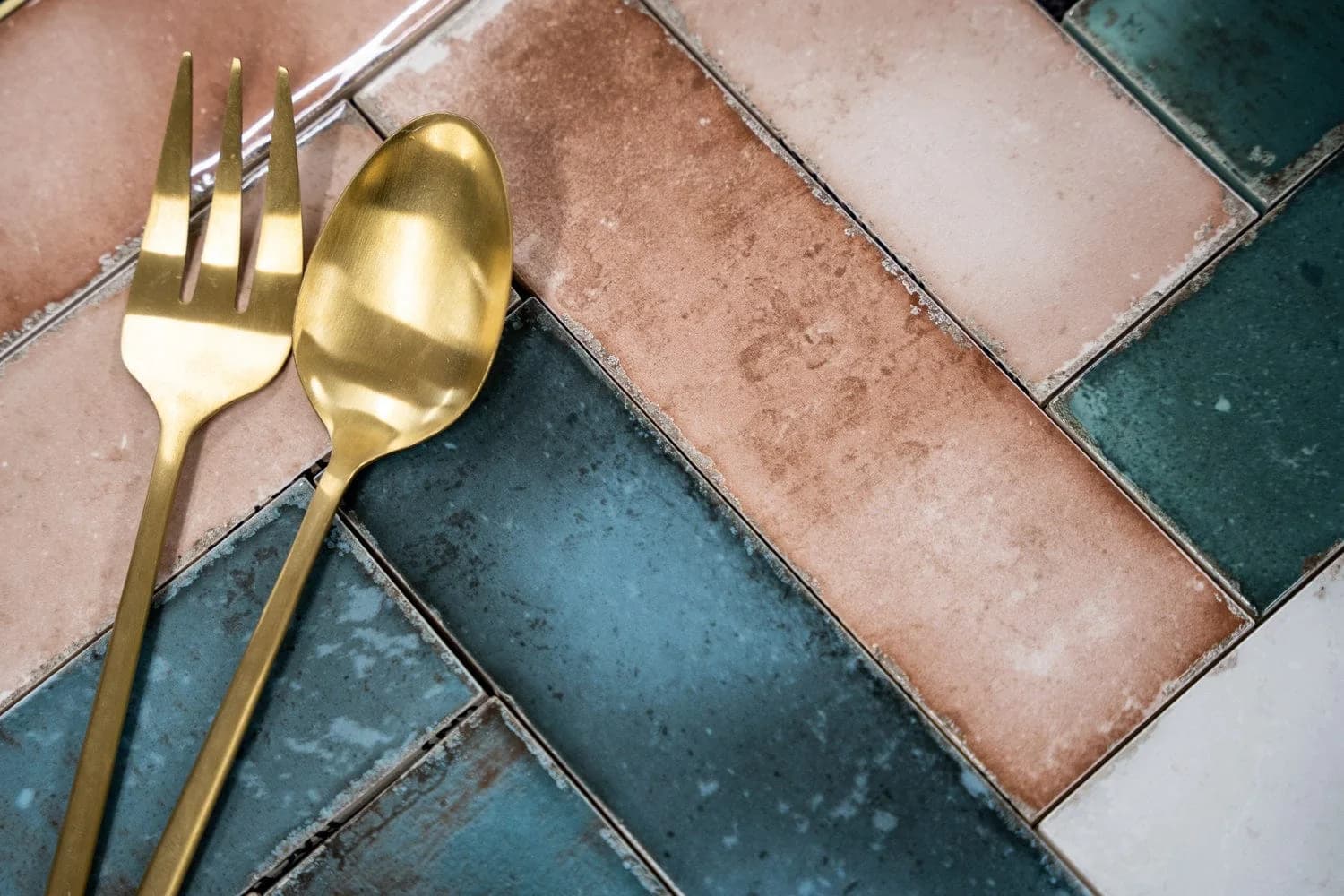 Patterned feature tiles laid as a tabletop