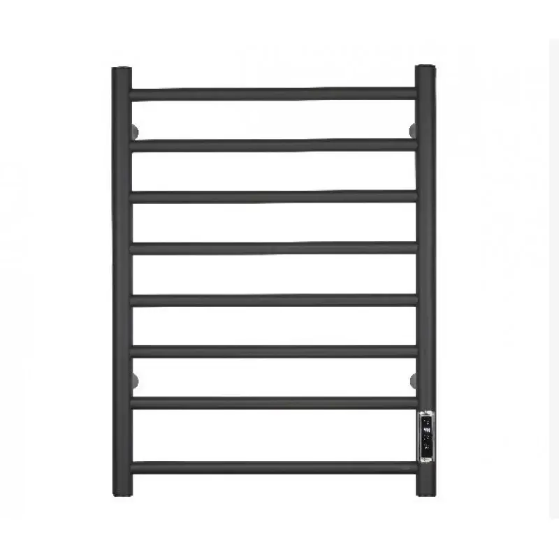 BL-8RT Matte Black Heated Towel Rail With Timer — Tapware at Lilydale Tiles