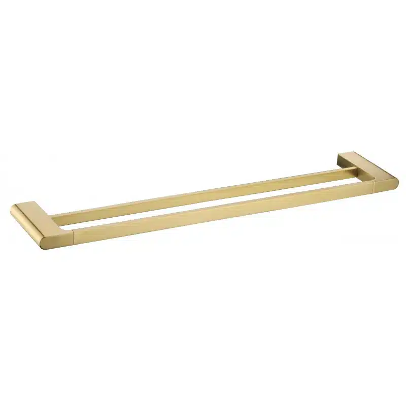 Brushed Gold Dobule Towel Rail — Tapware at Lilydale Tiles