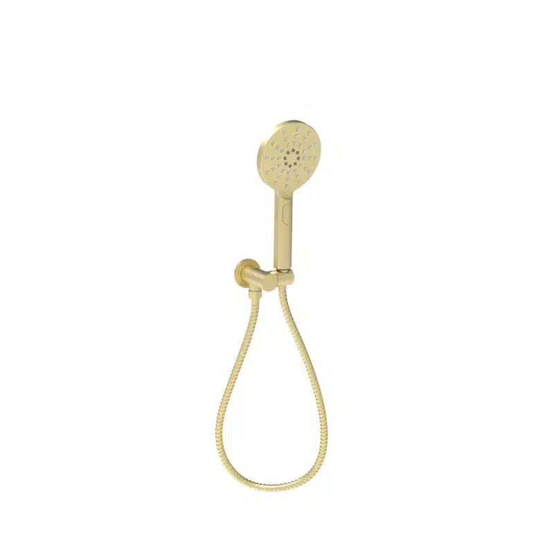 Brushed gold shower on bracket — Tapware at Lilydale Tiles