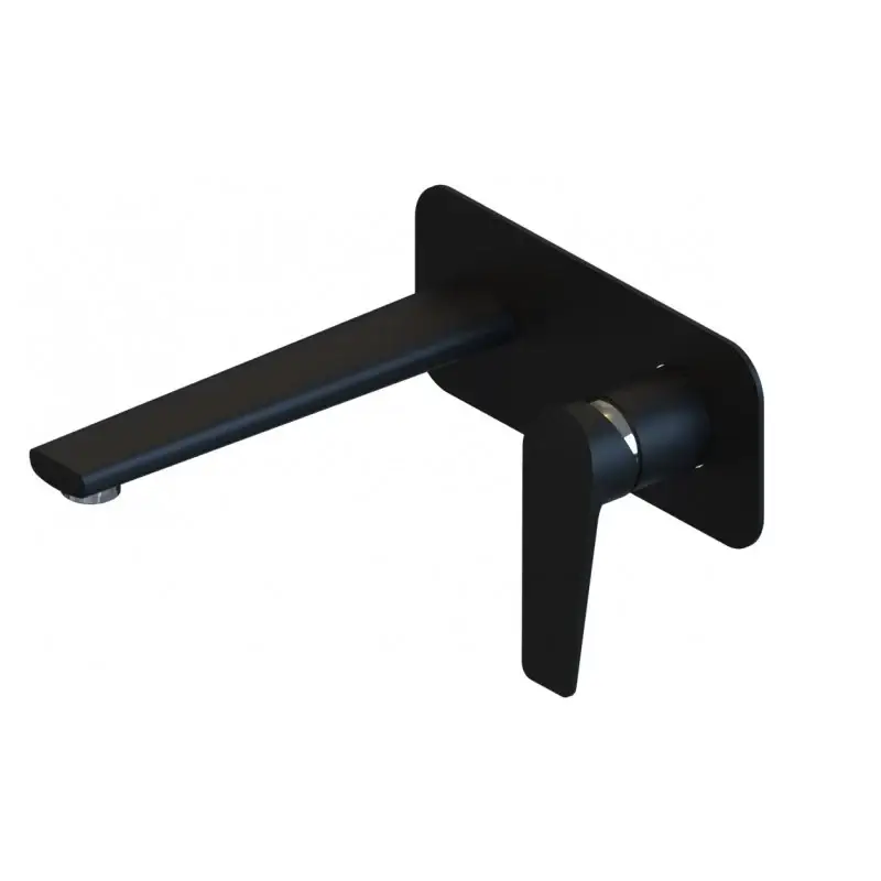 Matte black and chrome wall mixer combination — Tapware at Lilydale Tiles