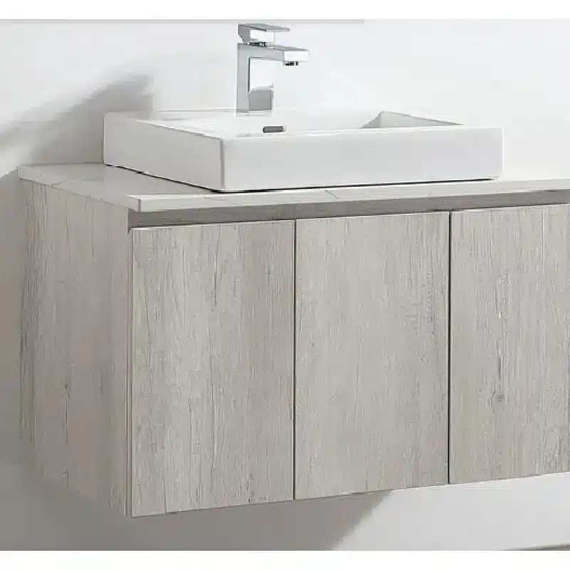 Timber wall hung vanity — Vanities & Mirrors at Lilydale Tiles