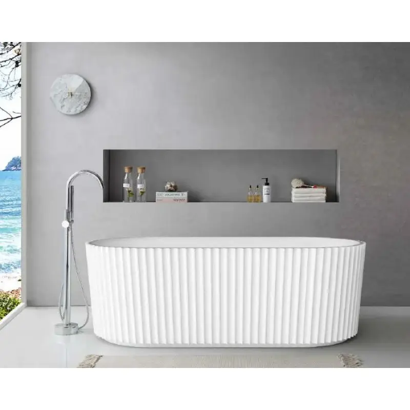 VU537 Fluted Oval Free Standing Bath — Baths at Lilydale Tiles