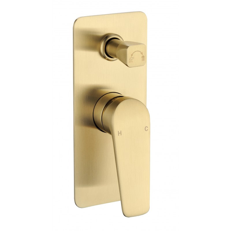 Brushed gold wall mixer