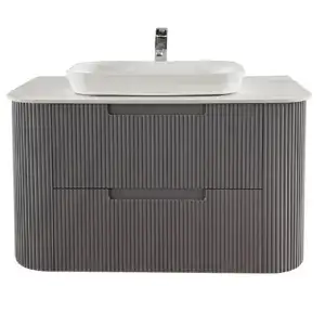 Modern gray bathroom vanity