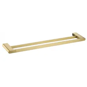 Double towel bar, brushed brass